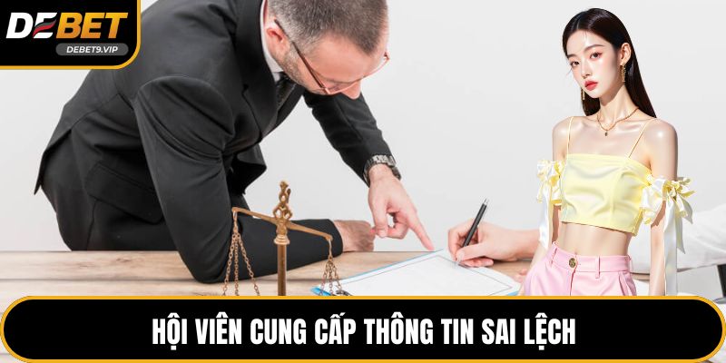 Hội viên cung cấp thông tin sai lệch